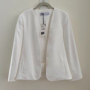 White Zara Cape Blazer with Slits